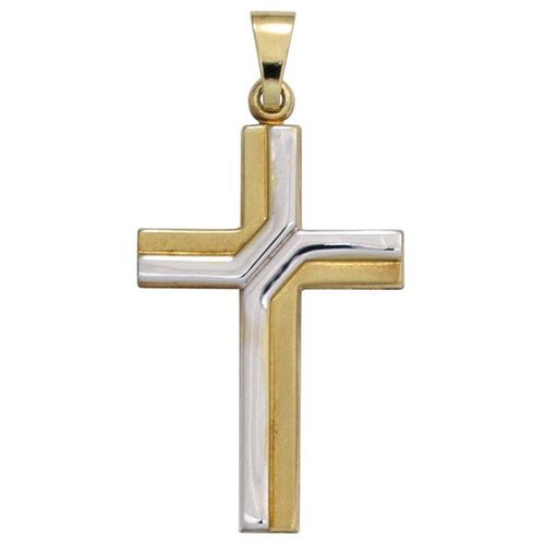 4061861027397 - Kreuz-Anhänger JOBO Anhänger Kreuz Schmuckanhänger Gr Gelbgold 333 goldfarben (gelbgold 333) Damen Anhänger 333 Gold bicolor