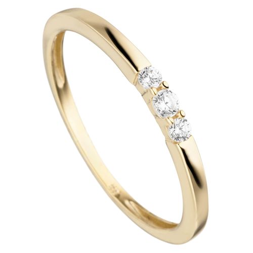 4061861181006 - Fingerring JOBO Ring mit 3 Zirkonia Fingerringe Gr 50 Gelbgold 333 goldfarben (gelbgold 333 weiß) Damen Fingerringe 333 Gold 4061861181006 - Fingerring JOBO Ring mit 3 Zirkonia Fingerringe Gr 50 Gelbgold 333 goldfarben (gelbgold 333 weiß) Damen Fingerringe 333 Gold