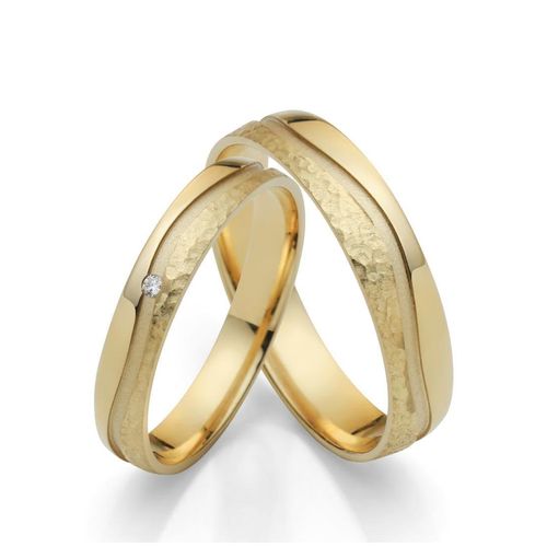 4007972555398 - Trauring FIRETTI Schmuck Geschenk Gold 750 Hochzeit Ehering LIEBE Fingerringe Gr 50 001 ct SI = kleine Einschlüsse mit Brillant Gelbgold 585 35 mm gelb (gelbgoldfarben) Trauringe Made in Germany wahlweise mit oder ohne Brillant