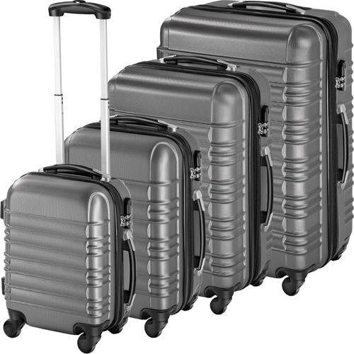 4260435999621 - tectake® Hartschalenkoffer-Set 4-teilig aus robustem ABS-Kunststoff 360° drehbare abnehmbare Rollen mit Sicherheits-Zahlenschloss