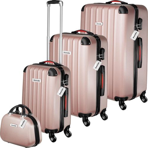 4061173255693 - tectake® - 4-teiliges Reisekofferset inklusive Koffertrolley und Gepäckwaage 360° Rollen Hartschalenkoffer mit Zahlenschloss großer Koffer stapelbar Trolley Handgepäck - rosegold 4061173255693 - tectake® - 4-teiliges Reisekofferset inklusive Koffertrolley und Gepäckwaage 360° Rollen Hartschalenkoffer mit Zahlenschloss großer Koffer stapelbar Trolley Handgepäck - rosegold