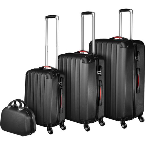 4061173069504 - tectake® 4-teiliger Reisekoffer - Kofferset mit abnehmbaren 360° Rollen - robuster Koffer mit Sicherheitsschloss - Koffer groß und stapelbar - Trolley Handgepäck - schwarz 4061173069504 - tectake® 4-teiliger Reisekoffer - Kofferset mit abnehmbaren 360° Rollen - robuster Koffer mit Sicherheitsschloss - Koffer groß und stapelbar - Trolley Handgepäck - schwarz