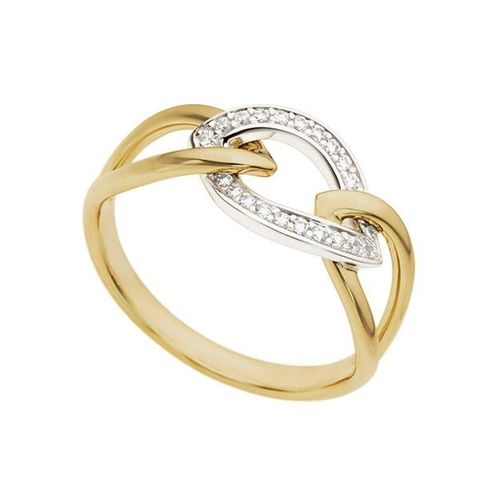 4041633935433 - Diamantring FIRETTI Schmuck Geschenk Gold 585 Damenring Goldring Diamant Fingerringe Gr 18 015 ct P2 = erkennbare Einschlüsse Gelbgold 585-Weißgold 585-Diamanten 25 mm goldfarben (gelbgoldfarben weißgoldfarben) Damen Diamantringe mit Brillanten