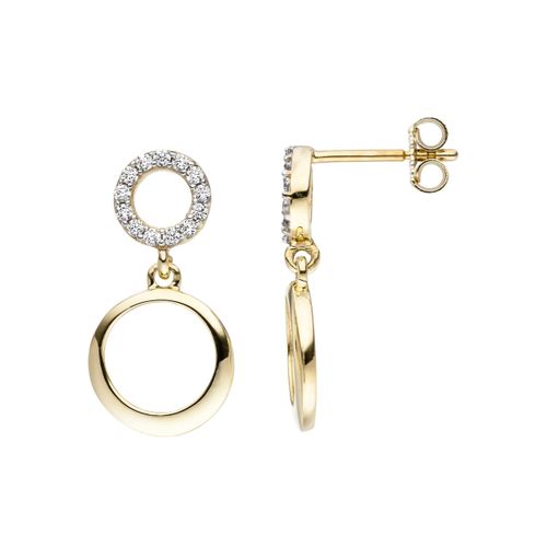 4061861030847 - Paar Ohrhänger JOBO Ohrringe Gr Gelbgold 375 gelb (gelbgold 375) Damen Ohrhänger 375 Gold mit Zirkonia 4061861030847 - Paar Ohrhänger JOBO Ohrringe Gr Gelbgold 375 gelb (gelbgold 375) Damen Ohrhänger 375 Gold mit Zirkonia