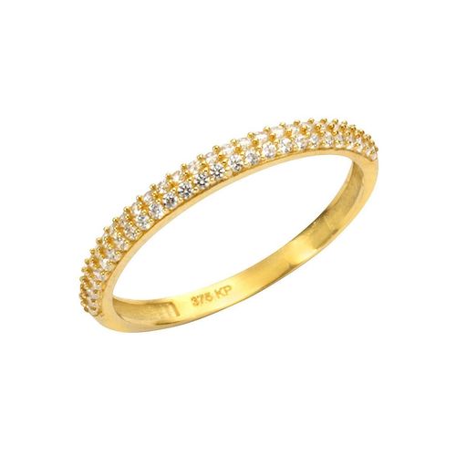 4006046309172 - Goldring FIRETTI Schmuck Geschenk Gold 375 Damenring Goldring Fingerringe Gr 16 Gelbgold 375 2 mm goldfarben (gelbgoldfarben kristallweiß kristallweiß) Damen Fingerringe mit Zirkonia (synth)