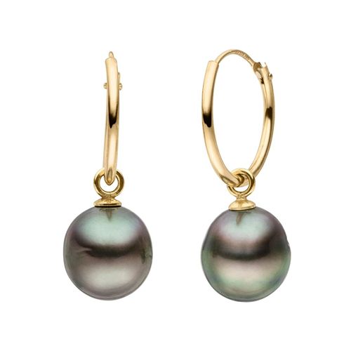 4031427376061 - Paar Creolen FIRETTI Schmuck Geschenk Gold 375 Ohrschmuck Creole Ohrringe Gr Gelbgold 375-Perlen schwarz (gelbgoldfarben schwarz) Damen Creolen Made in Germany - mit Tahitizuchtperle Einhänger abnehmbar 4031427376061 - Paar Creolen FIRETTI Schmuck Geschenk Gold 375 Ohrschmuck Creole Ohrringe Gr Gelbgold 375-Perlen schwarz (gelbgoldfarben schwarz) Damen Creolen Made in Germany - mit Tahitizuchtperle Einhänger abnehmbar