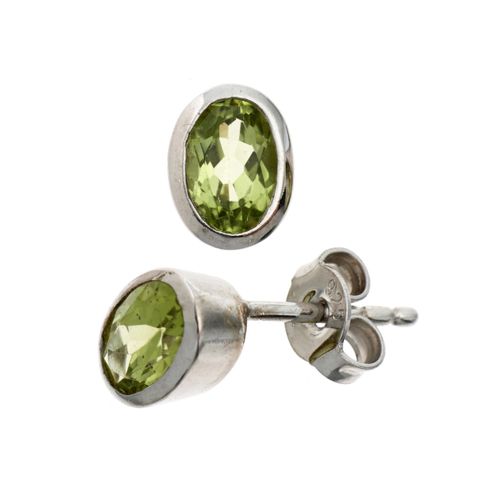 4061861094962 - Paar Ohrstecker JOBO Ohrringe Gr Silber 925 (Sterlingsilber) silberfarben (silber 925) Damen Ohrstecker oval 925 Silber mit Peridot 4061861094962 - Paar Ohrstecker JOBO Ohrringe Gr Silber 925 (Sterlingsilber) silberfarben (silber 925) Damen Ohrstecker oval 925 Silber mit Peridot