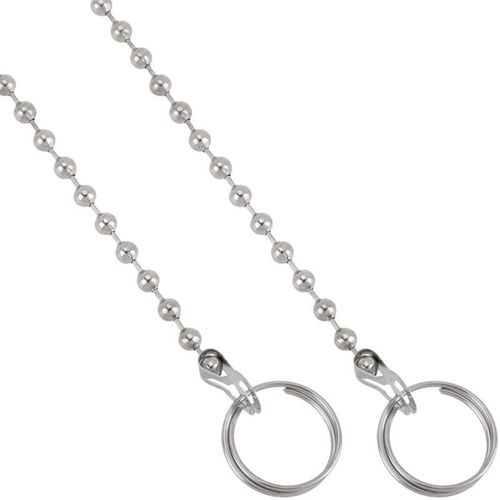 8434185426317 - PrixPrime - 25 cm lange Kugelkette aus Metall mit Ringen für Abfluss- oder Ablaufstopfen