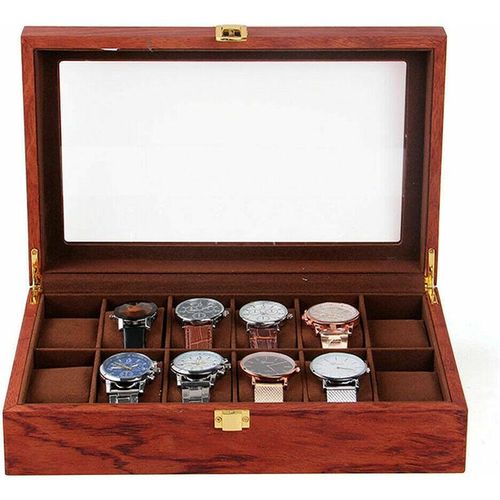 0733835495030 - Senderpick - 12 Slots Armbanduhr Sammelbox Box Display Box Holz Glas Top Schmuckaufbewahrungsorganisato mit Glasdeckel 0733835495030 - Senderpick - 12 Slots Armbanduhr Sammelbox Box Display Box Holz Glas Top Schmuckaufbewahrungsorganisato mit Glasdeckel