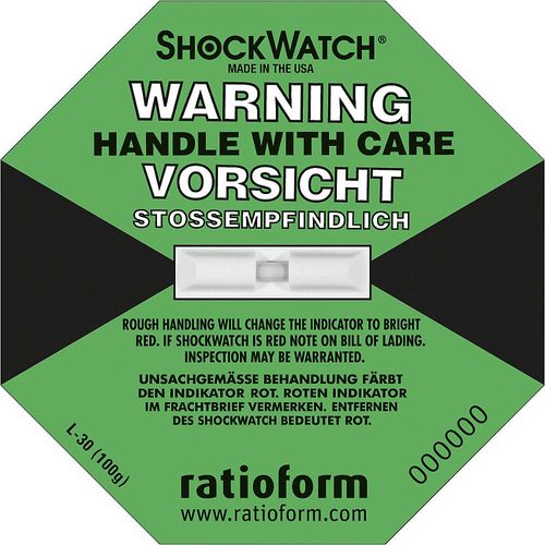 8057714368324 - Shockwatch® Präzisionsindikator inkl Label VE 10 Stk 100 g 50 ms hellgrün ab 20 VE 8057714368324 - Shockwatch® Präzisionsindikator inkl Label VE 10 Stk 100 g 50 ms hellgrün ab 20 VE