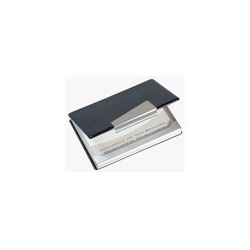 4004360982224 - Visitenkartenetui 95 x 65 x 12 cm (B x H x T) 20 Karten Aluminium Lederimitat silber schwarz