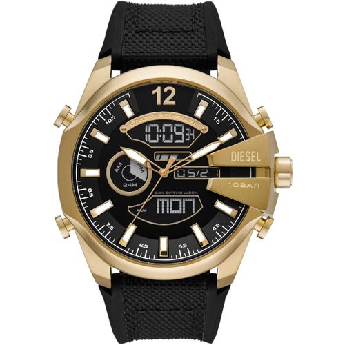 4064092209907 - Chronograph DIESEL MEGA CHIEF DZ4634 Armbanduhren schwarz Herren Hochzeitsmode Quarzuhr Armbanduhr Herrenuhr Datum digitale AnzeigeStoppfunktion