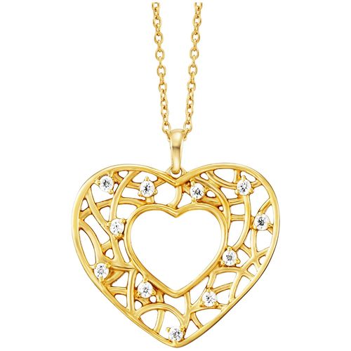 9120120097658 - Kette mit Anhänger JULIE JULSEN 925 - Sterling Silber vergoldet Herz 11 Zirkonia Halsketten Gr 51cm Silber 925 (Sterlingsilber) Länge 51 cm Breite 250 mm goldfarben (gold) Damen Ketten mit Anhänger 9120120097658 - Kette mit Anhänger JULIE JULSEN 925 - Sterling Silber vergoldet Herz 11 Zirkonia Halsketten Gr 51cm Silber 925 (Sterlingsilber) Länge 51 cm Breite 250 mm goldfarben (gold) Damen Ketten mit Anhänger