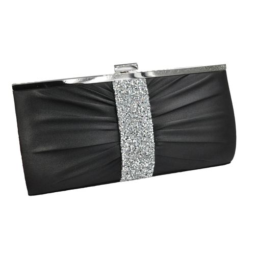 4006046370950 - Modeschmuck Abendtasche Satin-Optik mit Strassbesatz 4006046370950 - Modeschmuck Abendtasche Satin-Optik mit Strassbesatz