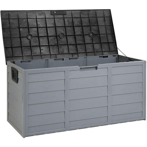 4251682268615 - Beliani - Auflagenbox Grau   Schwarz Kunststoff 112 x 50 cm für Garten für Terrasse für Outdoor