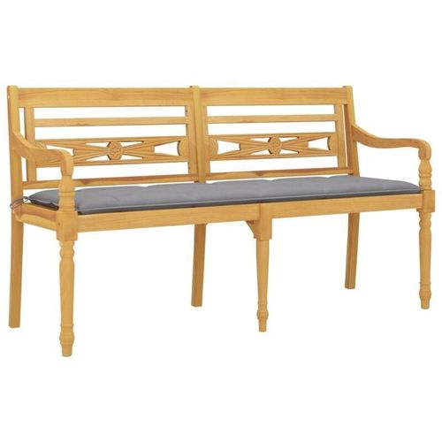 8720286918722 - Bonnevie - Batavia-Bank mit Grauem Kissen 150 cm Massivholz Teak vidaXL938427 8720286918722 - Bonnevie - Batavia-Bank mit Grauem Kissen 150 cm Massivholz Teak vidaXL938427