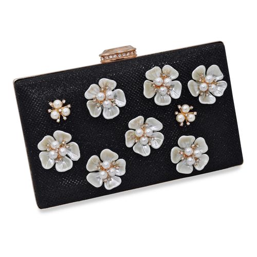 4039787011554 - Modeschmuck Abendtasche Perlen Glassteine mit Blumenzierde