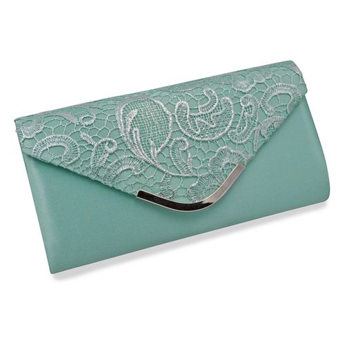 4039787011578 - Modeschmuck Abendtasche Seidenoptik in mintgrün und Spitzenbesatz 4039787011578 - Modeschmuck Abendtasche Seidenoptik in mintgrün und Spitzenbesatz