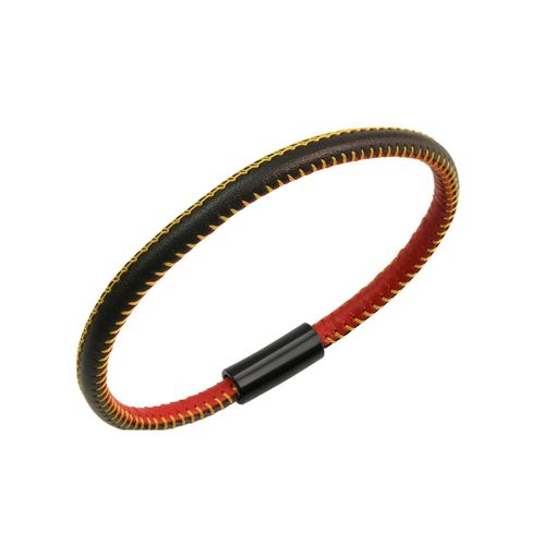 4006046355520 - Armband ZEEME echt Leder mit Deutschland-Farben 23cm Armbänder Gr 23cm Edelstahl bunt (mehrfarbig) Zeeme 4006046355520 - Armband ZEEME echt Leder mit Deutschland-Farben 23cm Armbänder Gr 23cm Edelstahl bunt (mehrfarbig) Zeeme