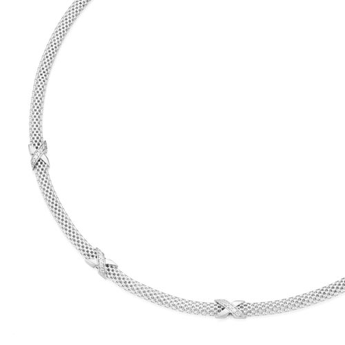 4007810120450 - Collier SMART JEWEL edel mit Zirkonia Silber 925 Halsketten Gr 45 cm Silber 925 (Sterlingsilber) weiß Damen Colliers