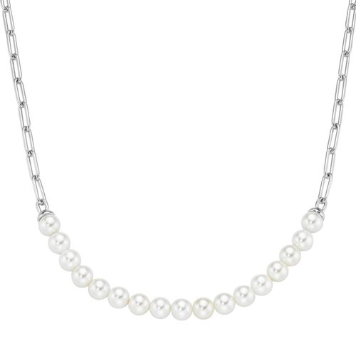 4007810163273 - Collier GIORGIO MARTELLO MILANO mit Muschelkern-Perlen Silber 925 Halsketten Gr 45 cm Silber 925 (Sterlingsilber) silberfarben (silber) Damen Colliers