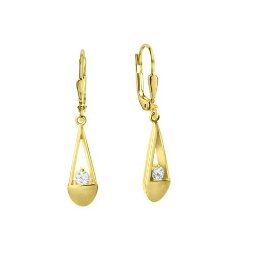 4006046414289 - Paar Ohrhänger VIVANCE 375 - Gelbgold glanz matt Zirkonia Ohrringe Gr ONE-SIZE Gold gelb (gelb weiß) Damen Ohrhänger 4006046414289 - Paar Ohrhänger VIVANCE 375 - Gelbgold glanz matt Zirkonia Ohrringe Gr ONE-SIZE Gold gelb (gelb weiß) Damen Ohrhänger