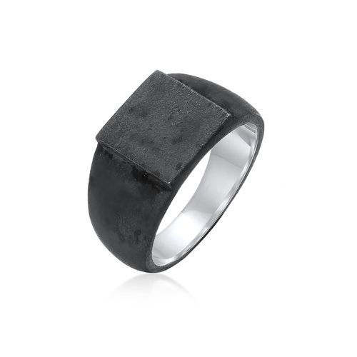 4050878659349 - Siegelring KUZZOI Herren Rechteckig Klassik 925 Silber Fingerringe Gr 54 mm Silber 925 (Sterlingsilber) schwarz Herren Fingerringe