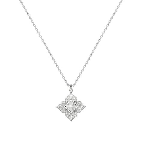 4260647224627 - Kette mit Anhänger DKENIZ Royal Flower 925 - Sterling Silber rhodieniert Zirkonia Weiß Halsketten Gr 42 + 3cm Silber 925 (Sterlingsilber) Länge 45 cm Breite 150 mm weiß Damen Ketten mit Anhänger 4260647224627 - Kette mit Anhänger DKENIZ Royal Flower 925 - Sterling Silber rhodieniert Zirkonia Weiß Halsketten Gr 42 + 3cm Silber 925 (Sterlingsilber) Länge 45 cm Breite 150 mm weiß Damen Ketten mit Anhänger