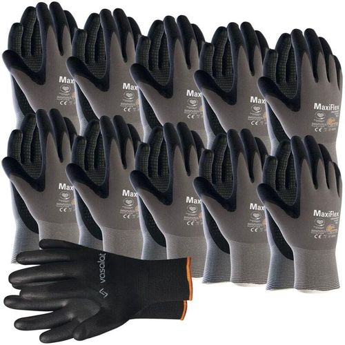 9010582015218 - Vasalat - Maxiflex Handschuhe Größe 9 Endurance 10 Paar - Arbeitshandschuhe mit Noppen für Herren und Damen - Montagehandschuhe mit bestem Grip