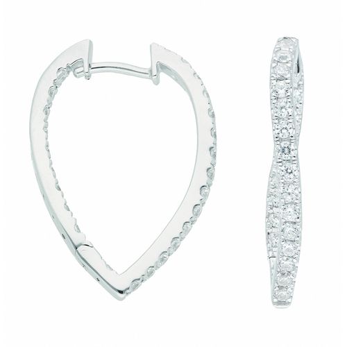4065633239490 - Paar Creolen ADELIA´S Damen Silberschmuck Ohrringe Gr Damen Silber 925 (Sterlingsilber) silberfarben (silber) Damen Creolen 925 Sterling Silber mit Zirkonia Silberschmuck für