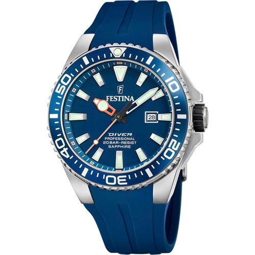 8430622805844 - Quarzuhr FESTINA Diver Collection F20664 1 Armbanduhren blau Herren Quarzuhren Armbanduhr Herrenuhr Taucheruhr Silikonarmband Datum