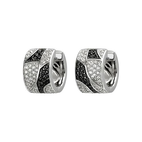 4061861148306 - Paar Creolen JOBO Ohrringe Gr Silber 925 (Sterlingsilber) silberfarben (silber 925 weiß) Damen Creolen 925 Silber mit 114 Zirkonia schwarz und weiß 4061861148306 - Paar Creolen JOBO Ohrringe Gr Silber 925 (Sterlingsilber) silberfarben (silber 925 weiß) Damen Creolen 925 Silber mit 114 Zirkonia schwarz und weiß