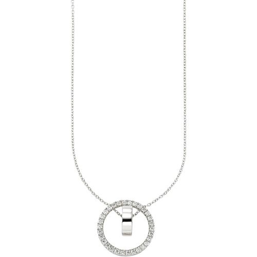 4068222636663 - Kette mit Anhänger ANISTON JEWELRY & WATCHES Schmuck Geschenk Silber 925 Halsschmuck Halsketten Gr Silber 925 (Sterlingsilber) Länge 51 cm Breite 07 mm silberfarben (silberfarben kristallweiß) Damen mit Zirkonia (synth)