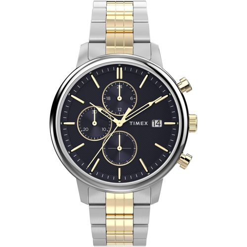 0194366302646 - Chronograph TIMEX CHICAGO Armbanduhren silberfarben (silberfarben gelbgoldfarben) Herren Quarzuhr Armbanduhr Herren Datum Stoppfunktion 1224-Std-Anzeige