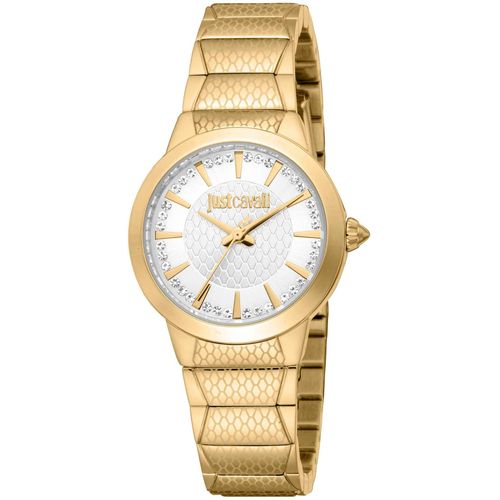 4894626264719 - Quarzuhr JUST CAVALLI TIME Animalier Armbanduhren goldfarben (goldfarben silberfarben) Damen Armbanduhr Damenuhr Kristallsteine analog Edelstahlarmband