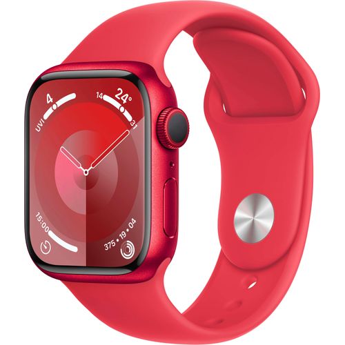 0195949033094 - Smartwatch APPLE Watch Series 9 Aluminium Smartwatches Gr 41 mm ohne eSIM M L Sport Band rot Sport Band Bestseller