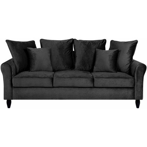 4251682219600 - Beliani - Dreisitzer Sofa Polstersofa Samtstoff schwarz Modern 3er Couch Bornholm - Schwarz