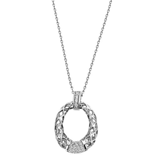 4059873965448 - Kette mit Anhänger FIRETTI Schmuck Geschenk Silber 925 Halsschmuck Halskette Ankerkette Halsketten Gr Silber 925 (Sterlingsilber) Länge 45 cm silberfarben (silberfarben kristallweiß) Damen mit Zirkonia (synth)