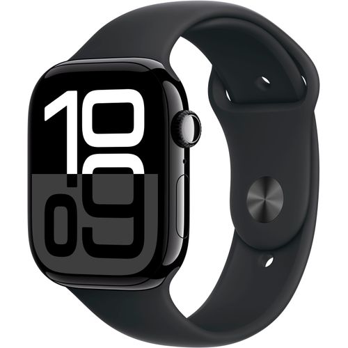 0195949564048 - Smartwatch APPLE Watch Series 10 Aluminium Smartwatches Gr 46 mm Cellular M L Sport Band schwarz (schwarz schwarz)