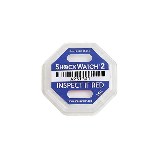 4251924718571 - Stoßindikatoren Shockwatch® 2 inkl Label VE 25 Stk 17 g 50 ms blau ab 10 VE