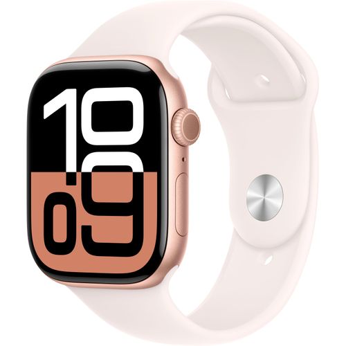 0195949563775 - Smartwatch APPLE Watch Series 10 Aluminium Smartwatches Gr 46 mm ohne eSIM S M Sport Band rosegold (rosa rosegold)