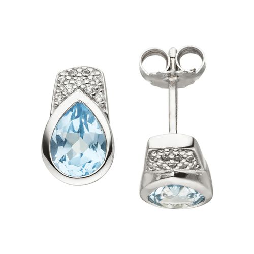 4061861143042 - Paar Ohrstecker JOBO Ohrringe Gr Silber 925 (Sterlingsilber) blau (hellblau hellblau) Damen Ohrstecker 925 Silber mit Blautopas und 18 Zirkonia 4061861143042 - Paar Ohrstecker JOBO Ohrringe Gr Silber 925 (Sterlingsilber) blau (hellblau hellblau) Damen Ohrstecker 925 Silber mit Blautopas und 18 Zirkonia