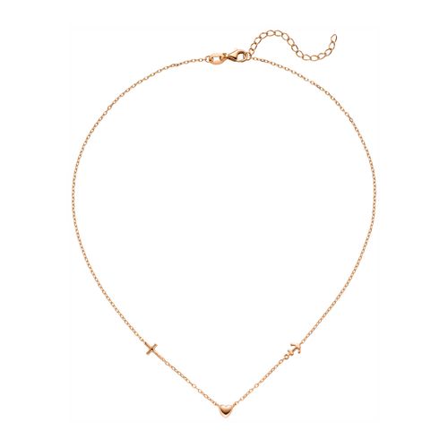 4061861162777 - Collier JOBO Glaube Liebe Hoffnung Halsketten Gr Silber 925 (Sterlingsilber) Länge 43 cm rosegold (roségoldfarben) Damen 925 Silber roségold vergoldet 43 cm