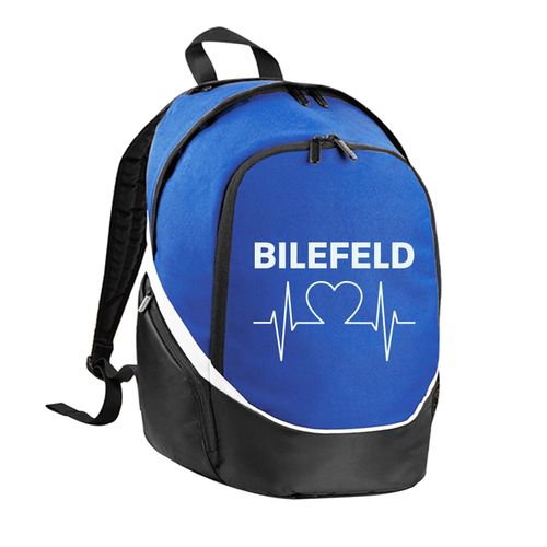 4068859033873 - multifanshop Rucksack - Bielefeld - Herzschlag - Druck weiß - Tasche 4068859033873 - multifanshop Rucksack - Bielefeld - Herzschlag - Druck weiß - Tasche