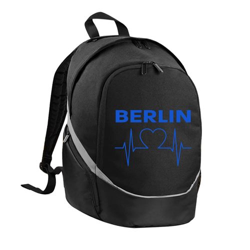 4068859032722 - multifanshop Rucksack - Berlin blau - Herzschlag - Druck blau - Tasche 4068859032722 - multifanshop Rucksack - Berlin blau - Herzschlag - Druck blau - Tasche