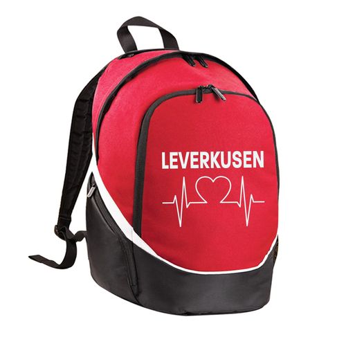 4068859113827 - multifanshop Rucksack - Leverkusen - Herzschlag - Druck weiß - Tasche 4068859113827 - multifanshop Rucksack - Leverkusen - Herzschlag - Druck weiß - Tasche