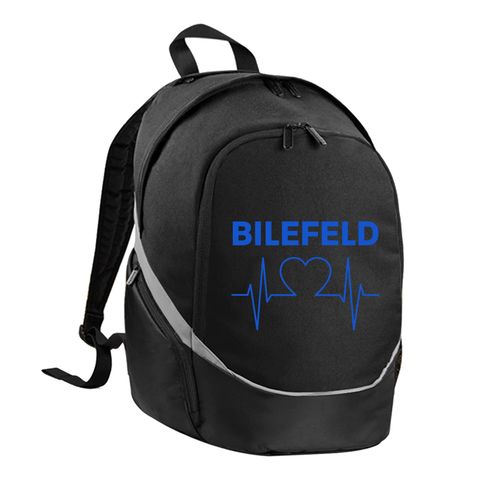 4068859033866 - multifanshop Rucksack - Bielefeld - Herzschlag - Druck blau - Tasche