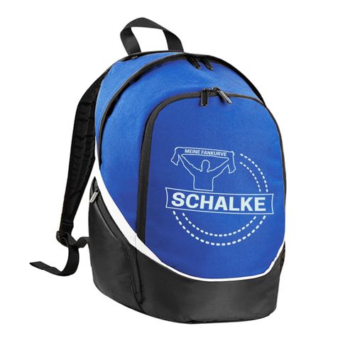 4068859006464 - multifanshop Rucksack - Schalke - Meine Fankurve - Druck weiß - Tasche