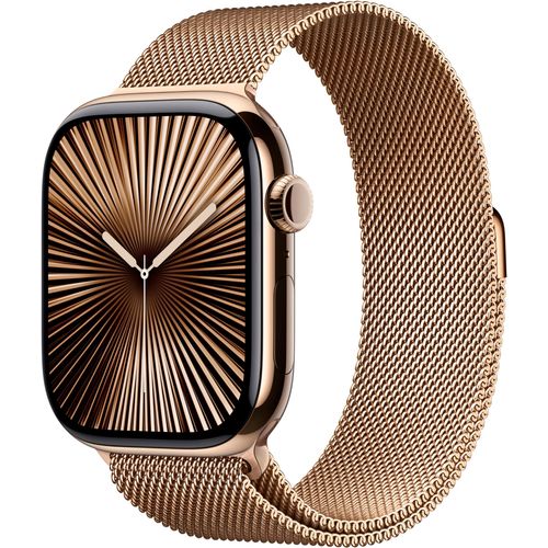 0195949564178 - Smartwatch APPLE Watch 10 Titan Smartwatches Gr 46 mm Cellular M L Milanaise goldfarben (gold) Bestseller