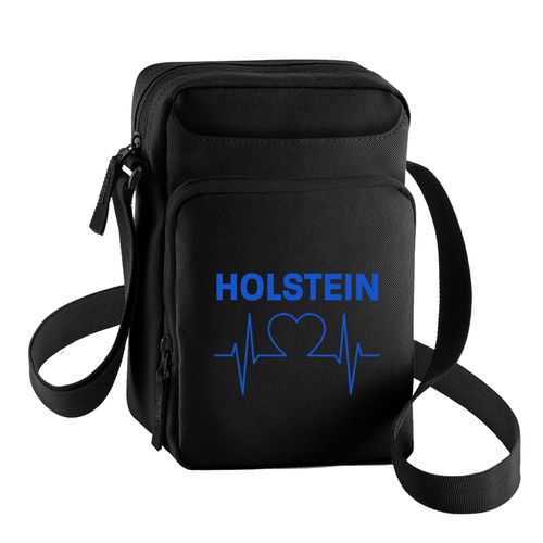 4068859404611 - multifanshop Umhängetasche - Holstein - Herzschlag - Druck blau - Tasche